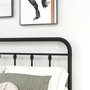 Diolong Metal Bed Frame Vintage Sturdy Queen Size with Headboard and Footboard Mattress Foundation No Box Spring Needed (Queen, Black)