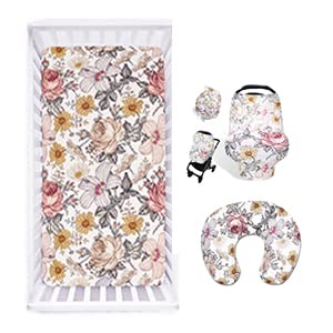 floral crib sheet car seat cover pillow covers