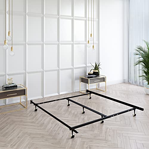 Classic Brands DeCoro Universal Heavy-Duty Metal Bed Frame | Adjustable Width Fits Twin, Twin XL, Full, Queen, King, California King, Black (J02255-0013)