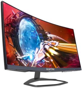 sceptre curved 24.5-inch gaming monitor up to 240hz 1080p r1500 1ms displayport x2 hdmi x2 blue light shift build-in speakers, machine black 2023 (c255b-fwt240)