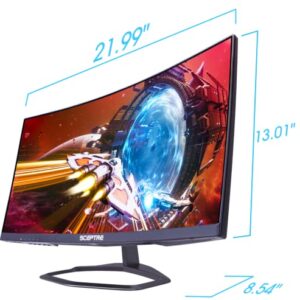 Sceptre Curved 24.5-inch Gaming Monitor up to 240Hz 1080p R1500 1ms DisplayPort x2 HDMI x2 Blue Light Shift Build-in Speakers, Machine Black 2023 (C255B-FWT240)