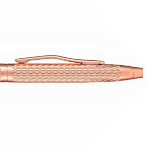 Wikult 6 Pack Rose Gold Slim Metal Ballpoint Pen, 1mm Medium Point Black Ink Smooth Writing, for Business Office Teacher Student Wedding Guest