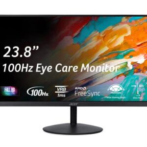 Acer SB242Y EBI 23.8" Full HD (1920 x 1080) IPS Zero-Frame Gaming Office Monitor | AMD FreeSync Technology | Ultra-Thin Stylish Design | 100Hz | 1ms (VRB) | Low Blue Light | Tilt | HDMI & VGA Ports