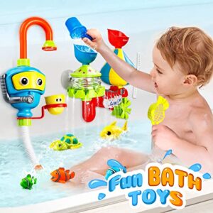 Bath Toys for Toddler 18 Month Bathtub - Baby Water Bathtub Toys with Shower, Floating Wind-up Toys and Fishing Game Toys for Pool Swimming Games, Ideal Gifts for Infants Boys Girls 6-12