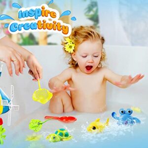 Bath Toys for Toddler 18 Month Bathtub - Baby Water Bathtub Toys with Shower, Floating Wind-up Toys and Fishing Game Toys for Pool Swimming Games, Ideal Gifts for Infants Boys Girls 6-12