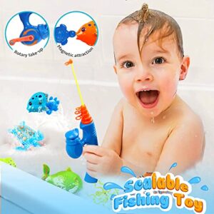 Bath Toys for Toddler 18 Month Bathtub - Baby Water Bathtub Toys with Shower, Floating Wind-up Toys and Fishing Game Toys for Pool Swimming Games, Ideal Gifts for Infants Boys Girls 6-12