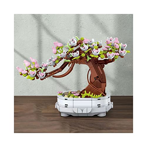 Bonsai Tree Building DIY Simulation Flower Botanical Collection Construction Adult Home Decor for Kids Family Educational Toy Birthday Party Toys Tree Sets Girls Good Gift Plant Model Set