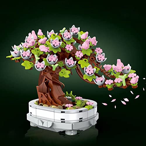 Bonsai Tree Building DIY Simulation Flower Botanical Collection Construction Adult Home Decor for Kids Family Educational Toy Birthday Party Toys Tree Sets Girls Good Gift Plant Model Set