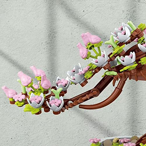 Bonsai Tree Building DIY Simulation Flower Botanical Collection Construction Adult Home Decor for Kids Family Educational Toy Birthday Party Toys Tree Sets Girls Good Gift Plant Model Set