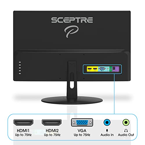 Sceptre IPS 22 inch 1080p Gaming Monitor 75Hz HDMI x2 99% sRGB up to 320 Lux Blue Light Filter Build-in Speakers, Machine Black (E225W-FPT Series)