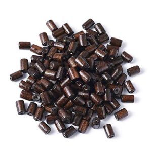 pandahall 200pcs natural tube wood beads 8x5mm coconutbrown wooden loose beads spacers for diy jewelry making