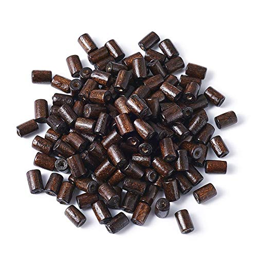 Pandahall 200pcs Natural Tube Wood Beads 8x5mm CoconutBrown Wooden Loose Beads Spacers for DIY Jewelry Making