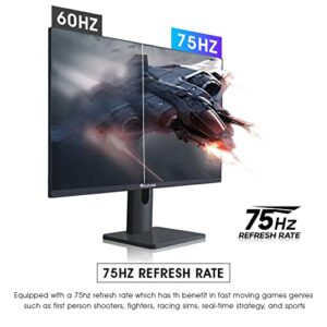 HAJAAN 27” Inch FHD 1080p IPS Computer Monitor, 75 Refresh Rate, Best for Office & Home, Ergonomic Tilt HDMI, VGA Ports | Monitor for PC, Wall Mountable (S2723i)- Black