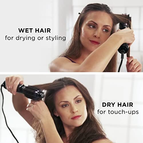 Conair 2-in-1 Hot Air Curling Combo, Includes 1.5-inch Curl Brush and 1-inch Aluminum Bristle Brush