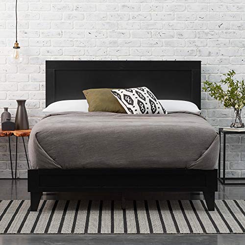 Edenbrook Delta Full Bed Frame with Headboard – No Box Spring Needed – Compatible with All Mattress Types – Wood Slat Support – Full Size Wood Platform Bed Frame – Black