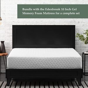 Edenbrook Delta Full Bed Frame with Headboard – No Box Spring Needed – Compatible with All Mattress Types – Wood Slat Support – Full Size Wood Platform Bed Frame – Black