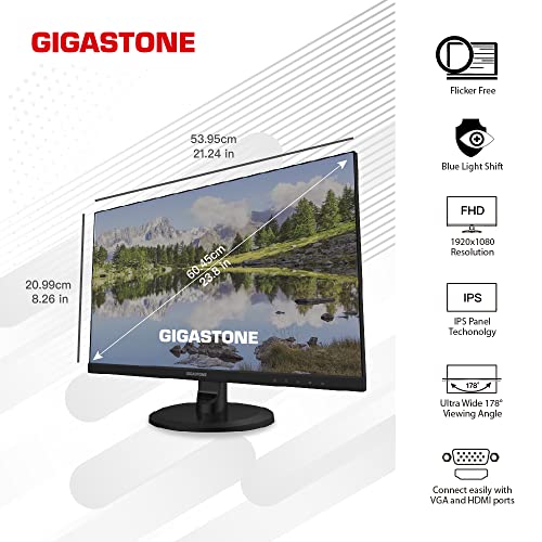 Gigastone Monitor, Mouse and HUB Deluxe Bundle, 24 inch IPS Gaming LED Monitor 75Hz FHD 1920 x 1080, 12000 DPI Gaming Mouse and Multiport Adapter 7-in-1 USB C Docking Station with 4K HDMI