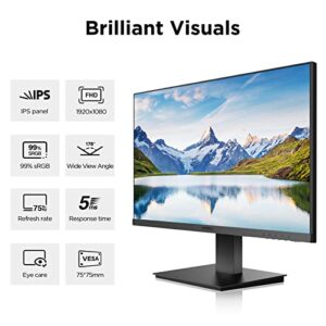 KOORUI 24 Inch FHD (1920 x 1080p) Computer Monitor, 75Hz, VA, 5ms, Ultra-Slim Bezels & 27 Inch FHD Monitor, Computer Monitors Full HD(1920 x 1080p) IPS Display 75Hz, HDMI, VGA