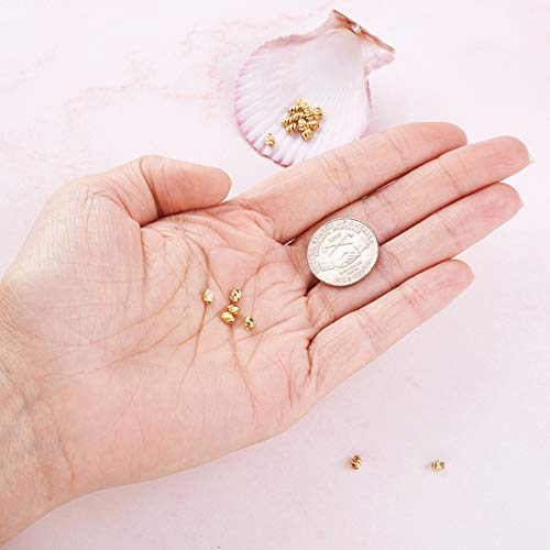 Craftdady 20pcs 18K Gold Fancy Cut Barrel Spacer Beads 4x3mm Metal Tiny Drum Loose Beads for Jewelry Making Hole: 1mm