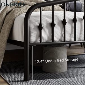 ONBRILL Queen Size Metal Bed Frame with Headboard and Footboard,Steel Slat Support, No Box Spring Needed