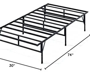 ZINUS SmartBase Compack Mattress Foundation / 14 Inch Metal Bed Frame / No Box Spring Needed / Sturdy Steel Slat Support, Narrow Twin, Black