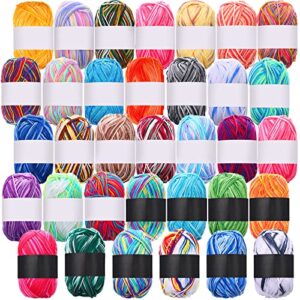 34 rolls acrylic yarn for crocheting colorful knitting yarn multi colored yarn soft rainbow yarn crochet yarn for crocheting and knitting craft project