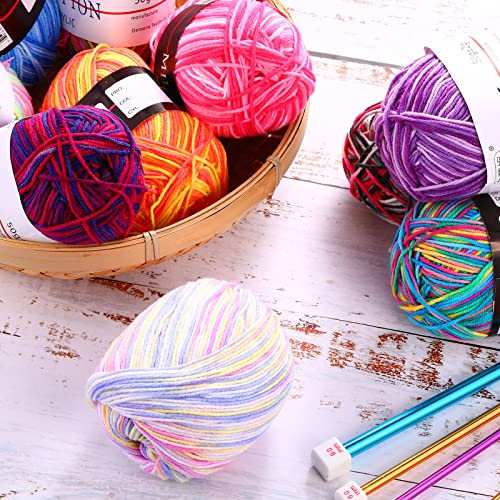 34 Rolls Acrylic Yarn for Crocheting Colorful Knitting Yarn Multi Colored Yarn Soft Rainbow Yarn Crochet Yarn for Crocheting and Knitting Craft Project