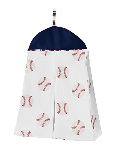 Sweet Jojo Designs Red, White and Blue Baseball Patch Sports Baby Boy Crib Bedding Set - 4 Pieces - Grey Patchwork Stripe