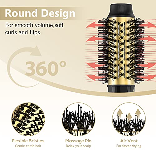 Hair Dryer Brush, lpstea 4 in 1 Hot Air Brush, One Step Hair Dryer & Styler Volumizer with Enhanced Titanium Barrel, Blow Dryer Brush for Women (Gold)