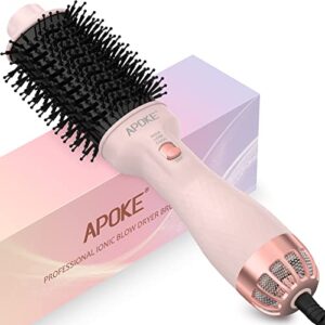 apoke one step hair dryer brush and styler volumizer, multifunctional 4 in 1 ceramic tourmaline negative ion hot air styling brush, professional salon blow dryer brush for drying curling straightening