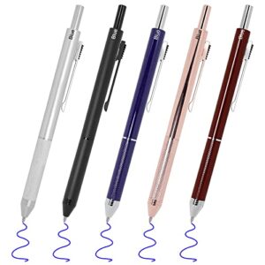 YOUMI Multicolor pen 4 in 1 Multifunction Pen with Metal Cased 0.5mm Mechanical Pencil Red Ballpoint Pen Blue BallpointPen and Black Ballpoint Pen Gift for Journaling (Rose gold)