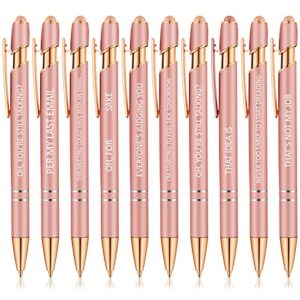 10 pcs rose gold demotivational pens black ink snarky office pens complaining quote funny work pens sarcastic pens negative passive rose gold ballpoint pen for colleague coworker writing office gifts