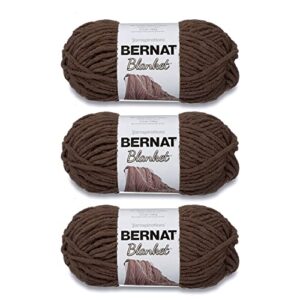 bernat blanket taupe yarn - 3 pack of 150g/5.3oz - polyester - 6 super bulky - 108 yards - knitting/crochet