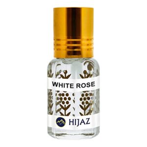 hijaz white rose alcohol free scented oil attar - 6ml