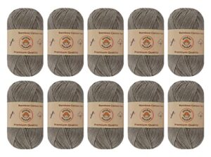 10-pack yonkey monkey skein tencel yarn - 70% bamboo, 30% cotton - softest quality crocheting, knitting supplies - lightweight and breathable fabric threads 210 meters