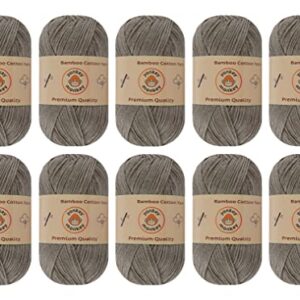 10-Pack Yonkey Monkey Skein Tencel Yarn - 70% Bamboo, 30% Cotton - Softest Quality Crocheting, Knitting Supplies - Lightweight and Breathable Fabric Threads 210 Meters