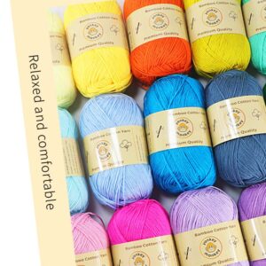 10-Pack Yonkey Monkey Skein Tencel Yarn - 70% Bamboo, 30% Cotton - Softest Quality Crocheting, Knitting Supplies - Lightweight and Breathable Fabric Threads 210 Meters