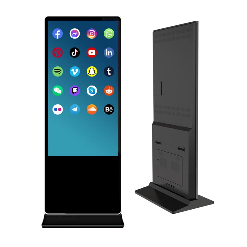 Canlarriz 43 Inch Floor Standing LCD Digital Signage, Touch Screen Advertising Interactive Display Kiosk, Android 9.0 OS, 2+16G