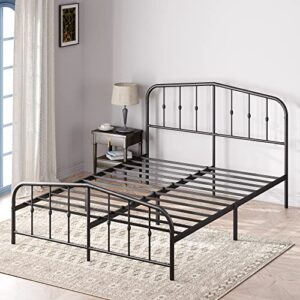 Zinus Heidi Metal Platform Bed Frame/Steel Mattress Foundation/Bed Frame with Headboard and Footboard/No Box Spring Needed/Easy Assembly, Black, King