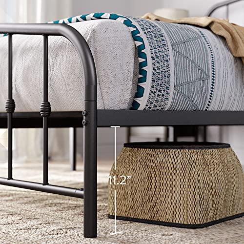 Zinus Heidi Metal Platform Bed Frame/Steel Mattress Foundation/Bed Frame with Headboard and Footboard/No Box Spring Needed/Easy Assembly, Black, King