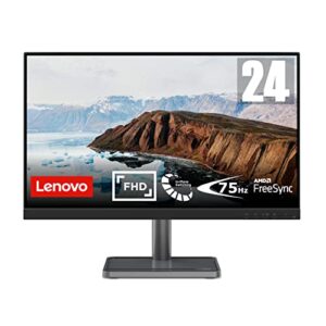 Lenovo L24i-30-2022 - Everyday Monitor - 23.8 Inch FHD - 75 Hz - AMD Freesync & 510 Wireless Keyboard & Mouse Combo, 2.4 GHz Nano USB Receiver, Full Size, Island Key Design