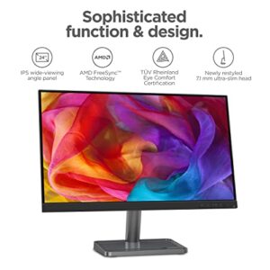 Lenovo L24i-30-2022 - Everyday Monitor - 23.8 Inch FHD - 75 Hz - AMD Freesync & 510 Wireless Keyboard & Mouse Combo, 2.4 GHz Nano USB Receiver, Full Size, Island Key Design