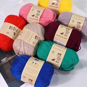 3-Pack Fluffy Wool Yarn by Yonkey Monkey. Lightweight and Soft. Knitting Crochet DIY Art Crafts (Turmeric 030)