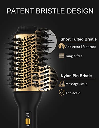 LANDOT Hair Blow Dryer Brush and Volumizer, One-Step Hot Air Brush for Drying, Straightening, Volumizing