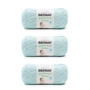 bernat softee baby cotton aqua mist yarn - 3 pack of 120g/4.25oz - blend - 3 dk (light) - 254 yards - knitting/crochet