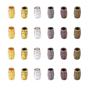 ph pandahall 180pcs 6 color column spacer beads tibetan filigree tube metal spacers for bracelet necklace jewelry making, hole: 3.5mm