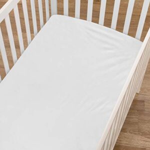 American Baby Company Pack of 2 Heavenly Soft Chenille Fitted Crib Sheet for Standard Crib and Toddler Mattresses, White, 28" x 52", for Boys and Girls