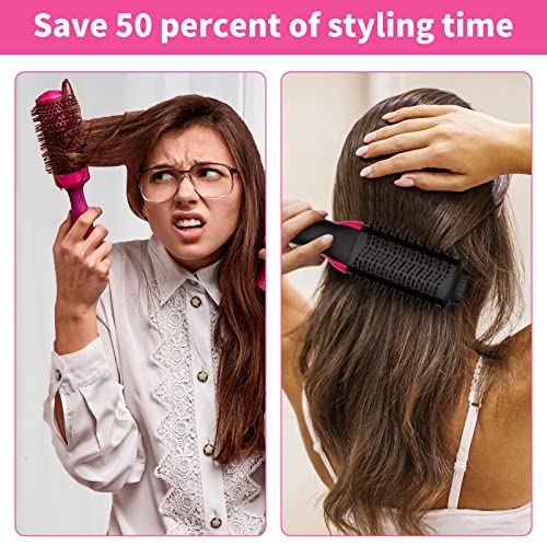 OCAEIW Volumizer Hair Dryer Brush, Hot-Air Hair Brushes, One Step Hair Dryer and Styler with Alci Plug for Women, Wig, Blow Dryer Brush for Straightening, Drying, Curling, Pink