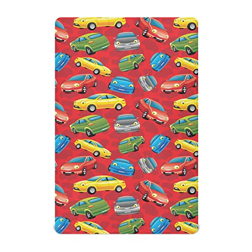 Cartoon Car Crib Sheets for Baby Soft and Breathable Baby Crib Sheets Machine Washable Sheets for Crib for Baby Girl Kid