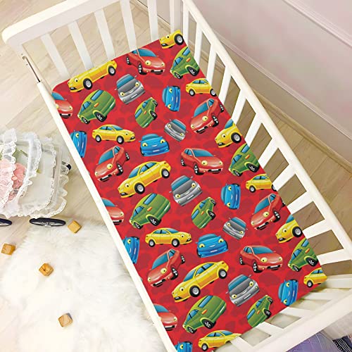 Cartoon Car Crib Sheets for Baby Soft and Breathable Baby Crib Sheets Machine Washable Sheets for Crib for Baby Girl Kid